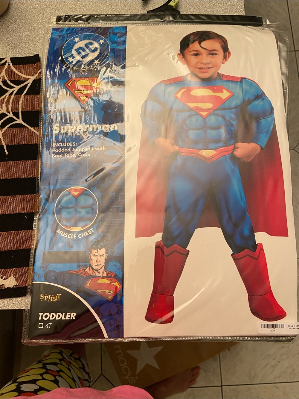 Spirit Toddler Superman Costume - Blue, Red & Yellow